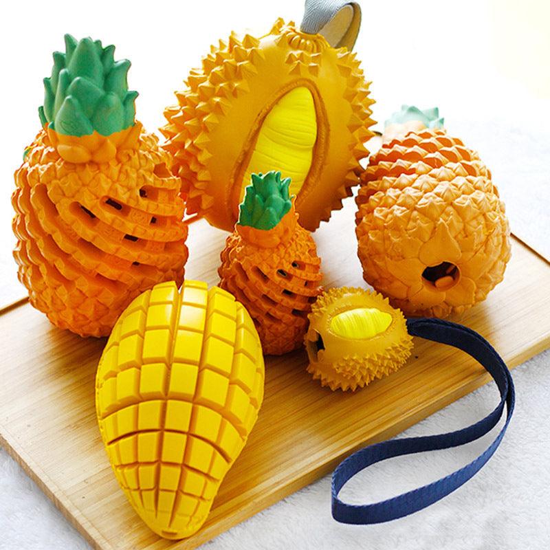 Fruit-Shaped Squeaky Dog Chew Toy