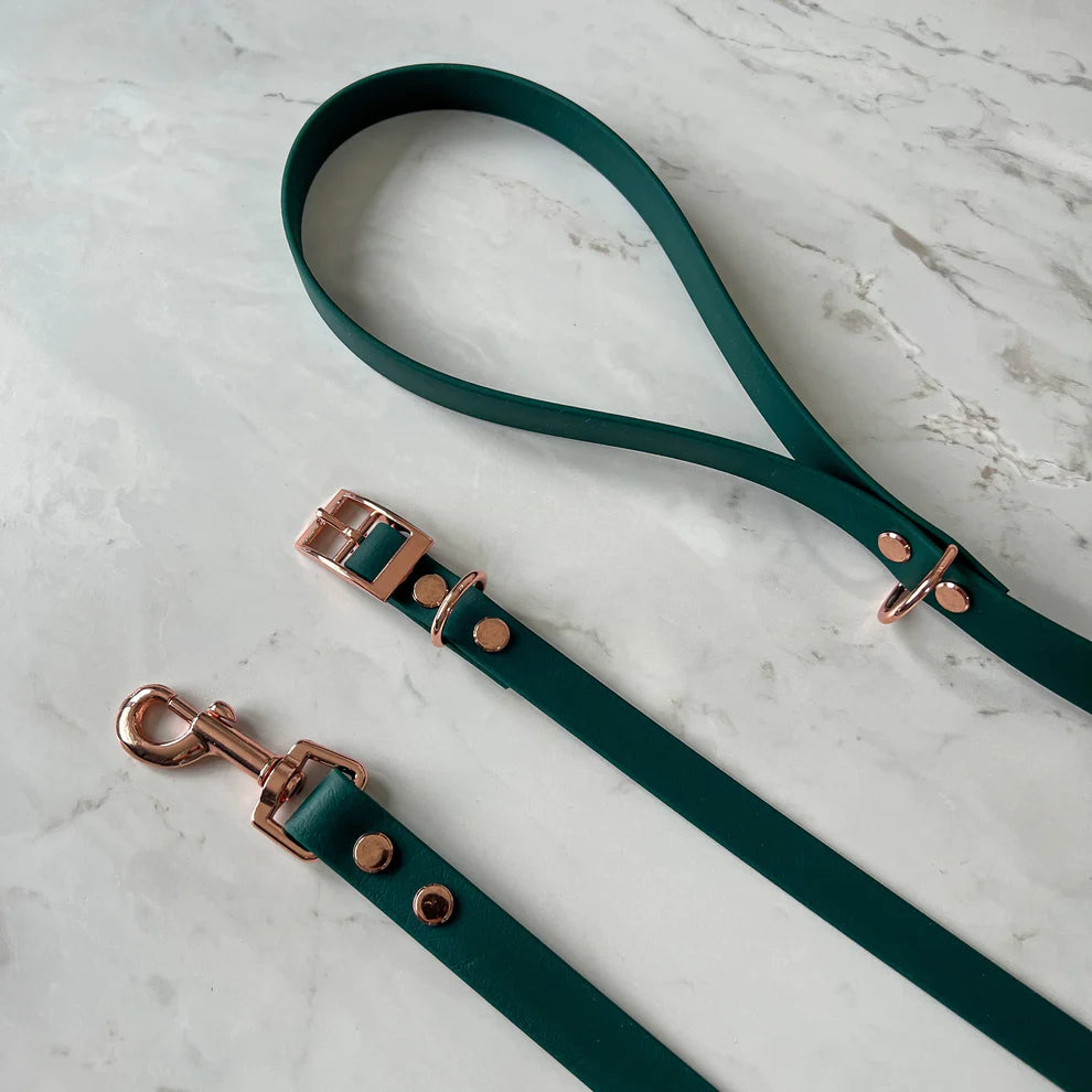 Waterproof Dog Collar + Dog Lead Bundle (Emerald) – by Furry Tails