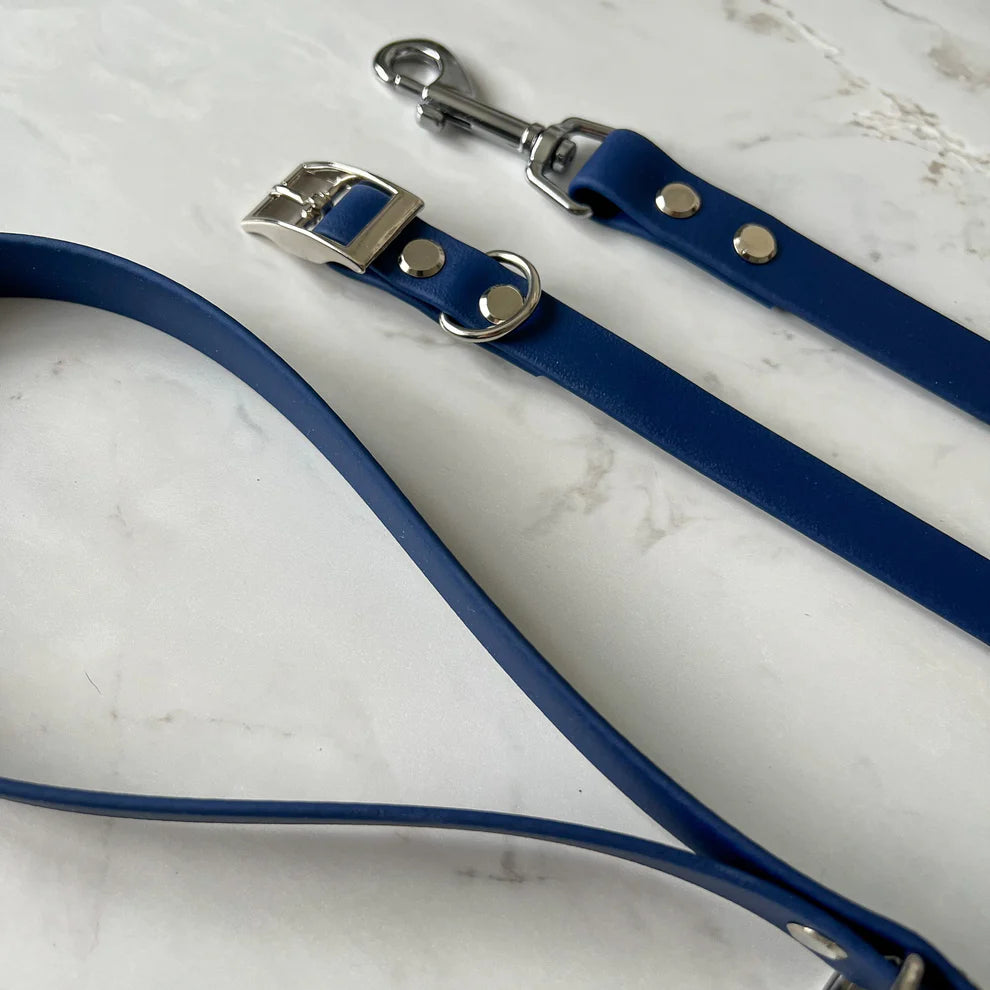 Waterproof Dog Collar + Dog Lead Bundle (Navy) – by Furry Tails