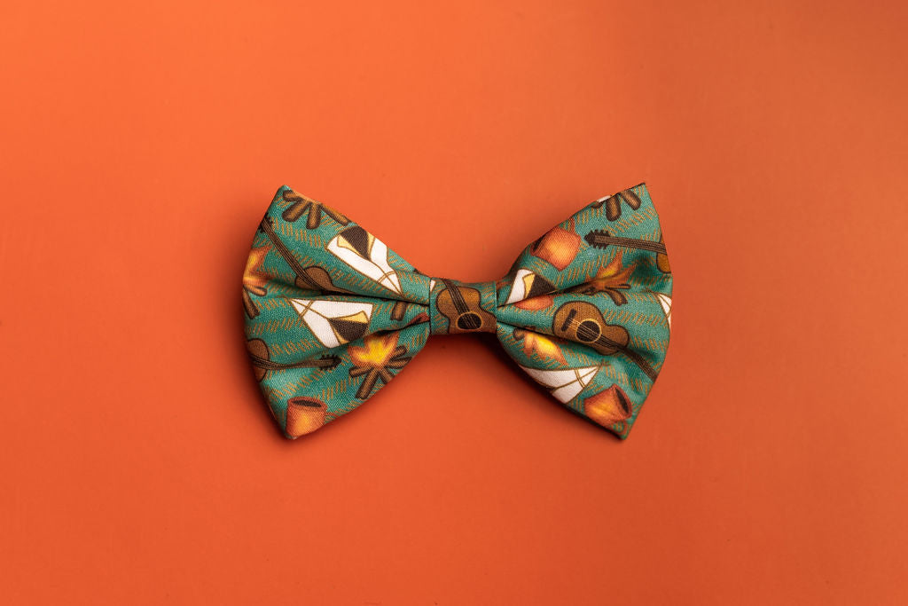 Mountain Camp Out  Dog Bow Tie