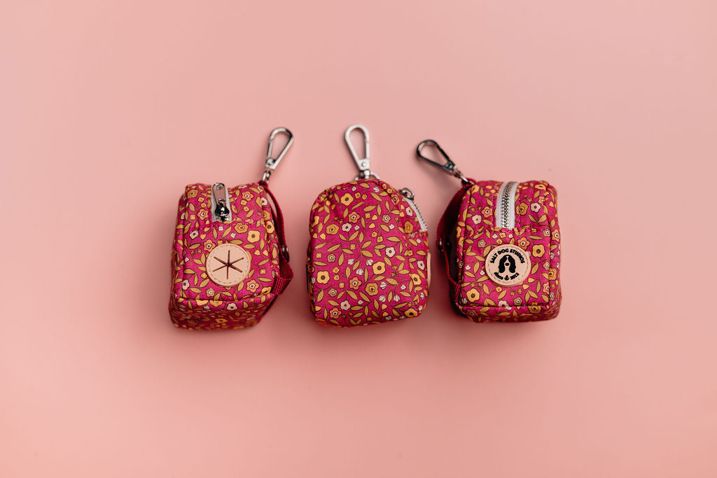 Ditsy Floral Pink Poo Bag Holder